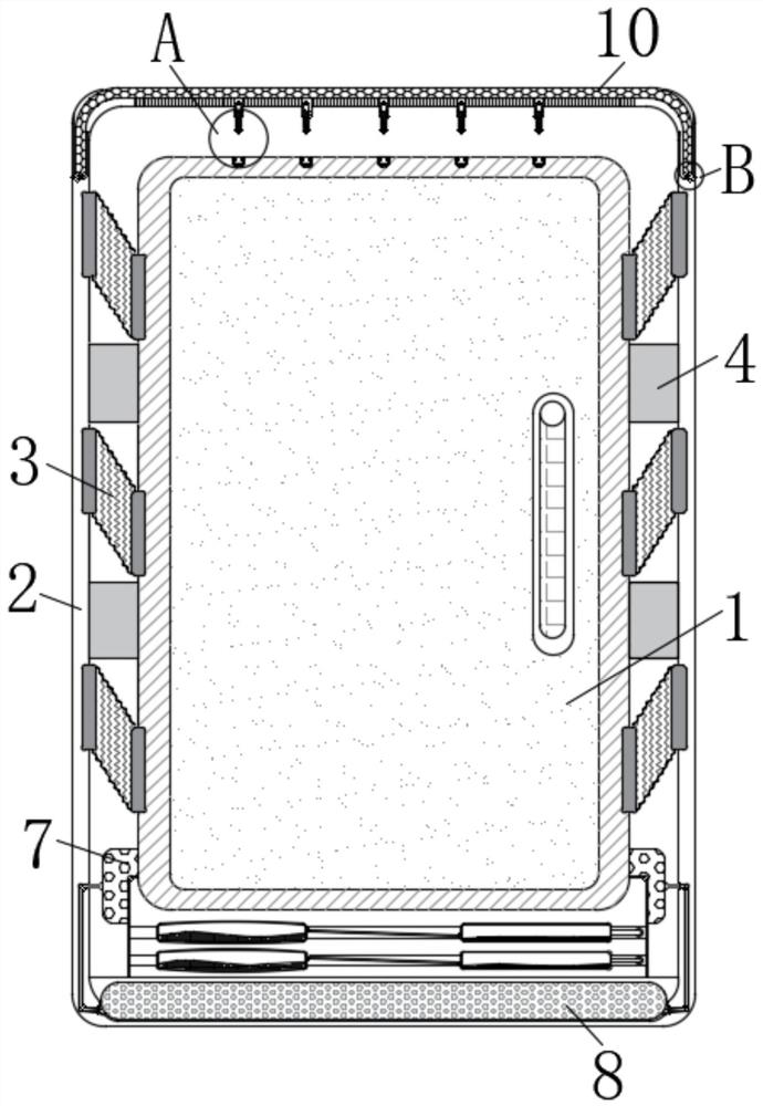 Energy-saving and environment-friendly communication cabinet capable of preventing internal components from being damaged by waterlogging