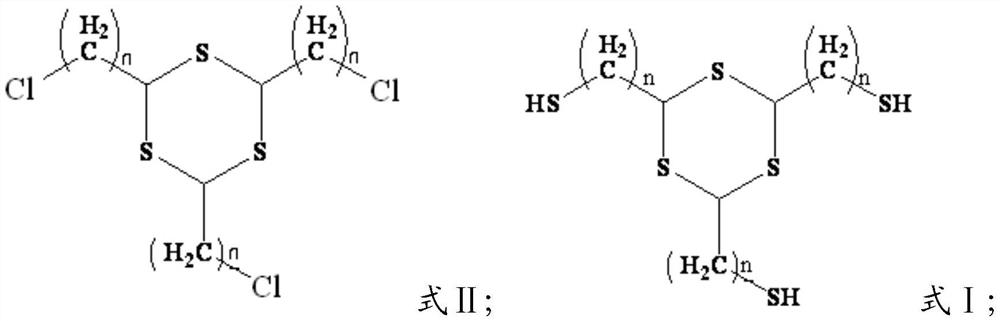 A kind of preparation method and application of polythiol compound containing 1,3,5-trithiane structure