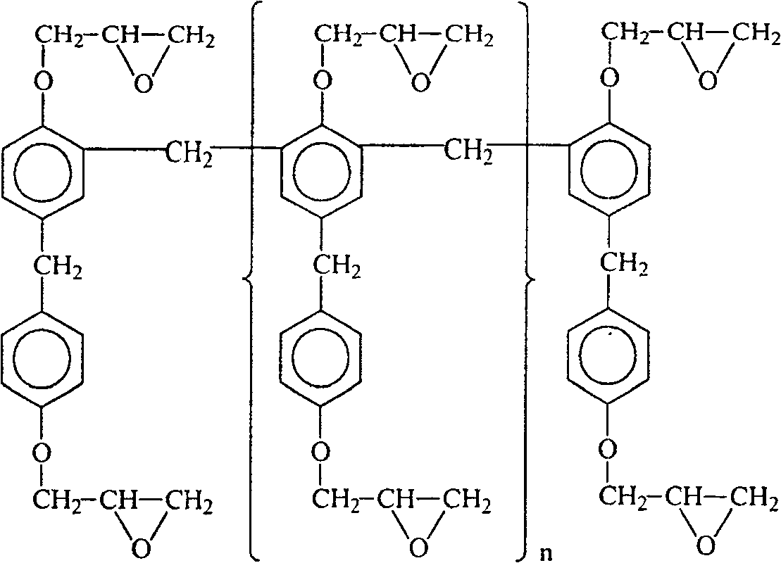 Linetype bisphenol F phenolic epoxy resin and preparation method thereof