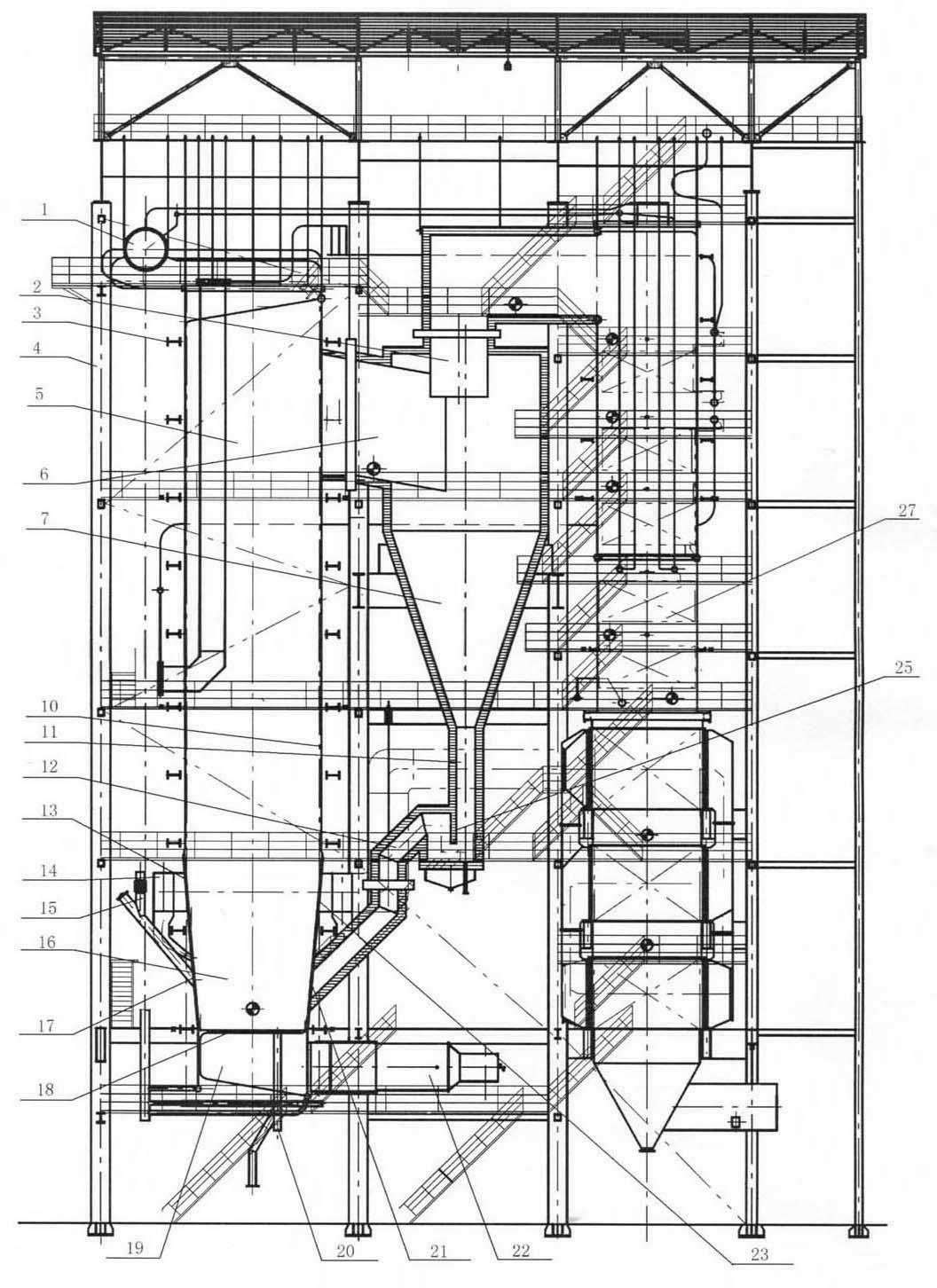 Circulating fluidized bed boiler technology for pure-burning low heating value coal gangue