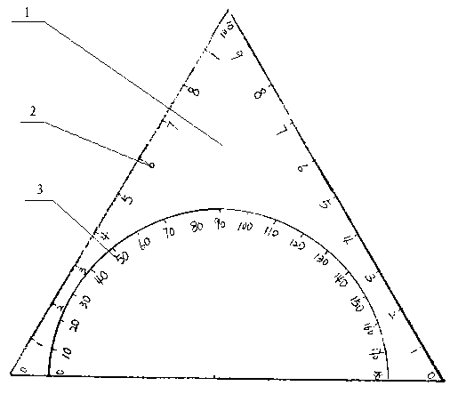Angle measuring triangular rule