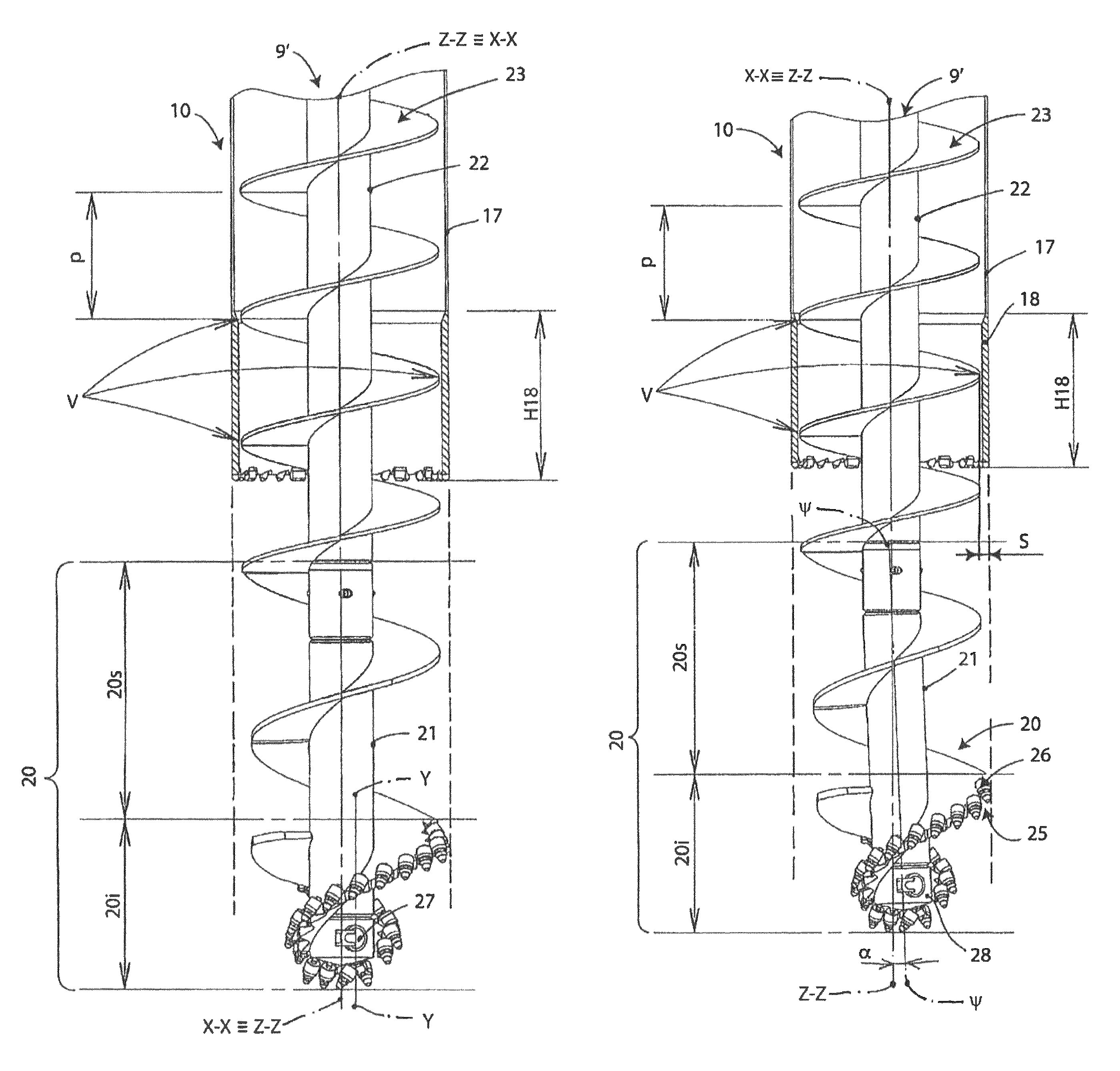 Helical drill bit for an auger of a ground excavation assembly, in particular for building excavated piles, and drilling method that uses such a bit