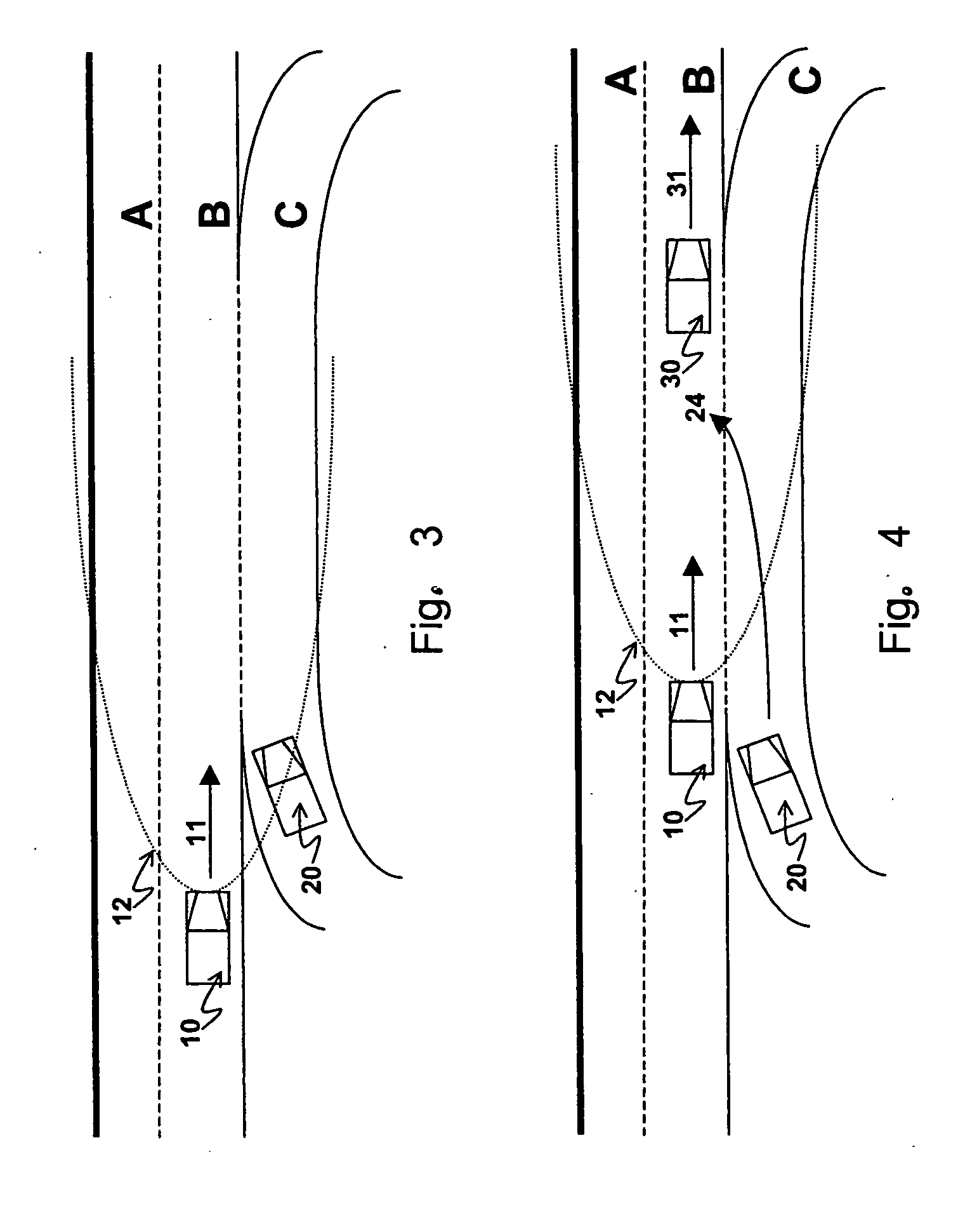 Adaptation of an automatic distance control to traffic users potentially merging into the lane thereof
