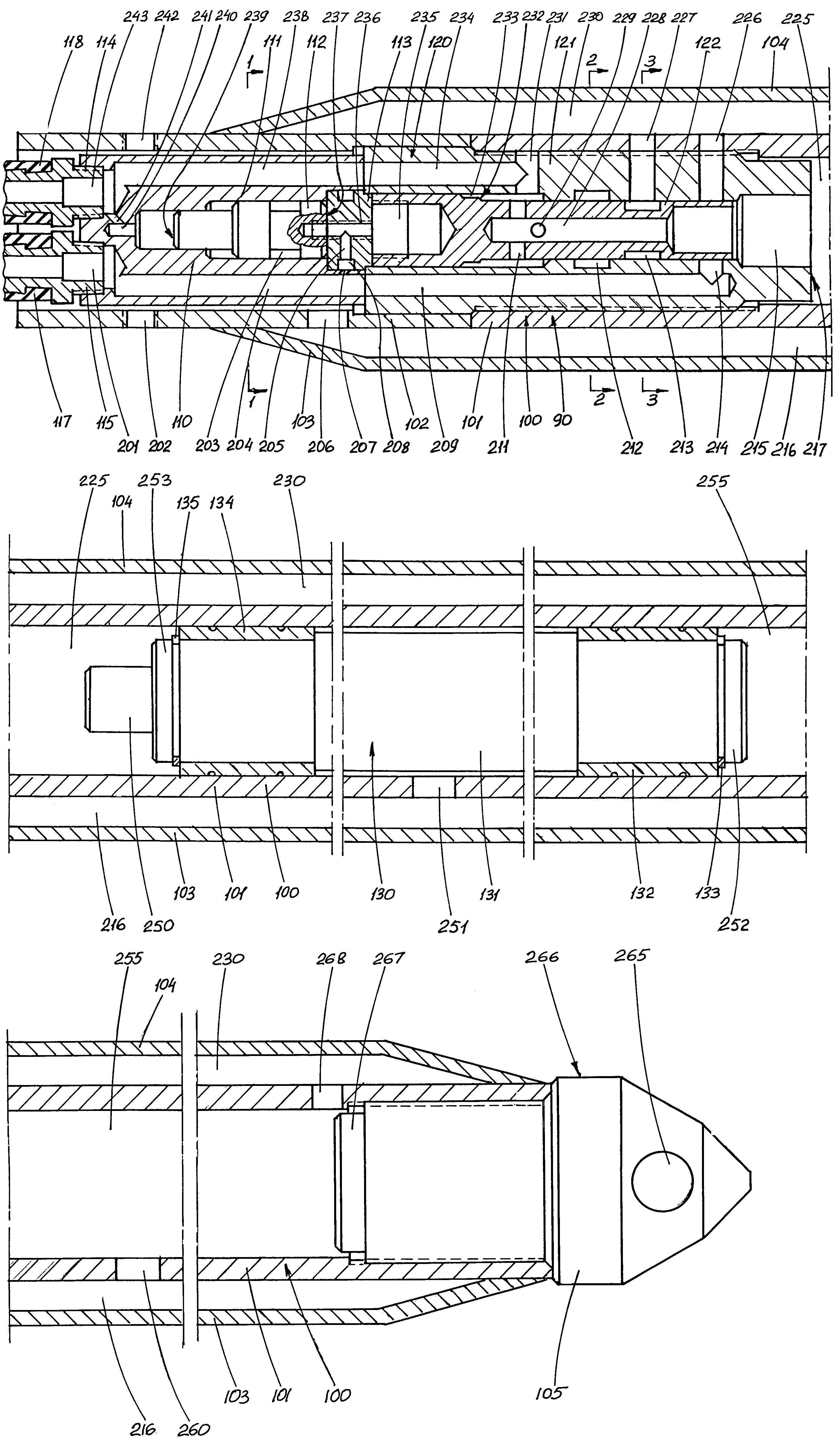 Reversible penetrating machine with a differential air distributing mechanism