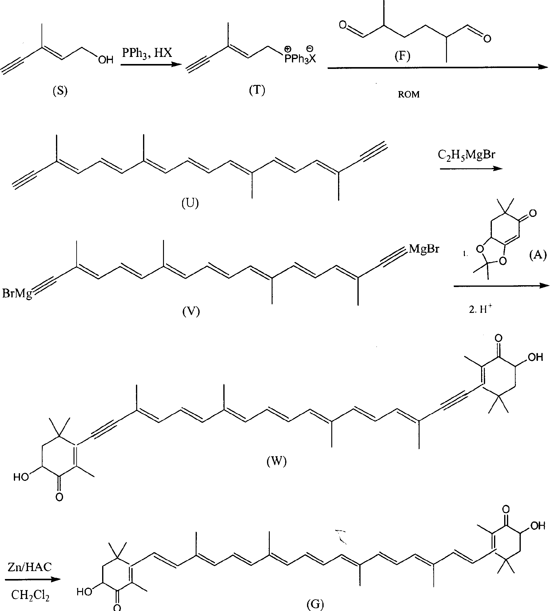 Method for synthesizing astaxsanthin