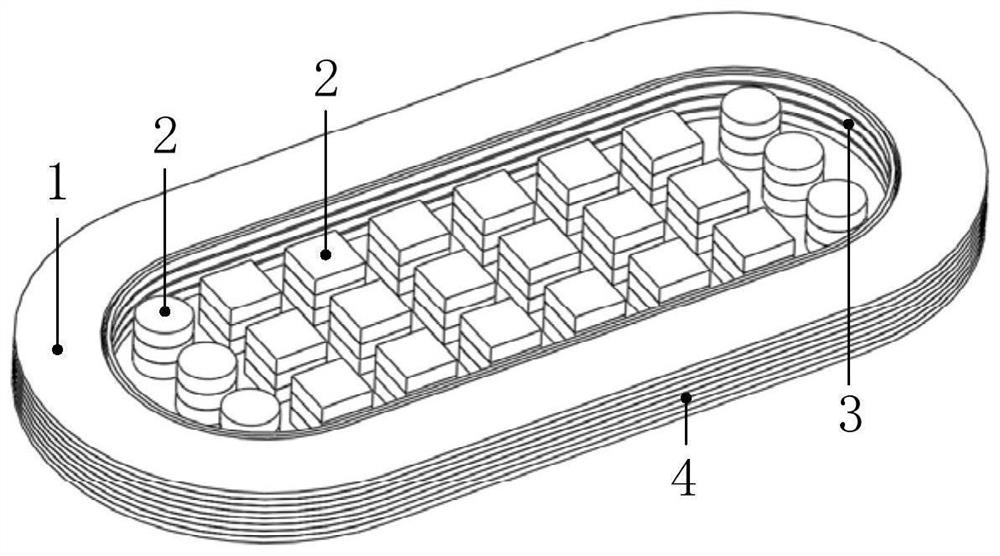 Structure of a hybrid superconducting magnet and magnetic suspension bearing with it