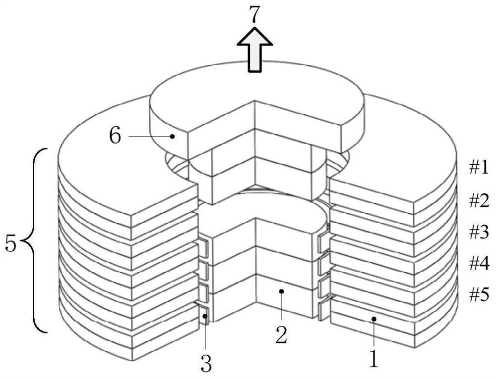 Structure of a hybrid superconducting magnet and magnetic suspension bearing with it