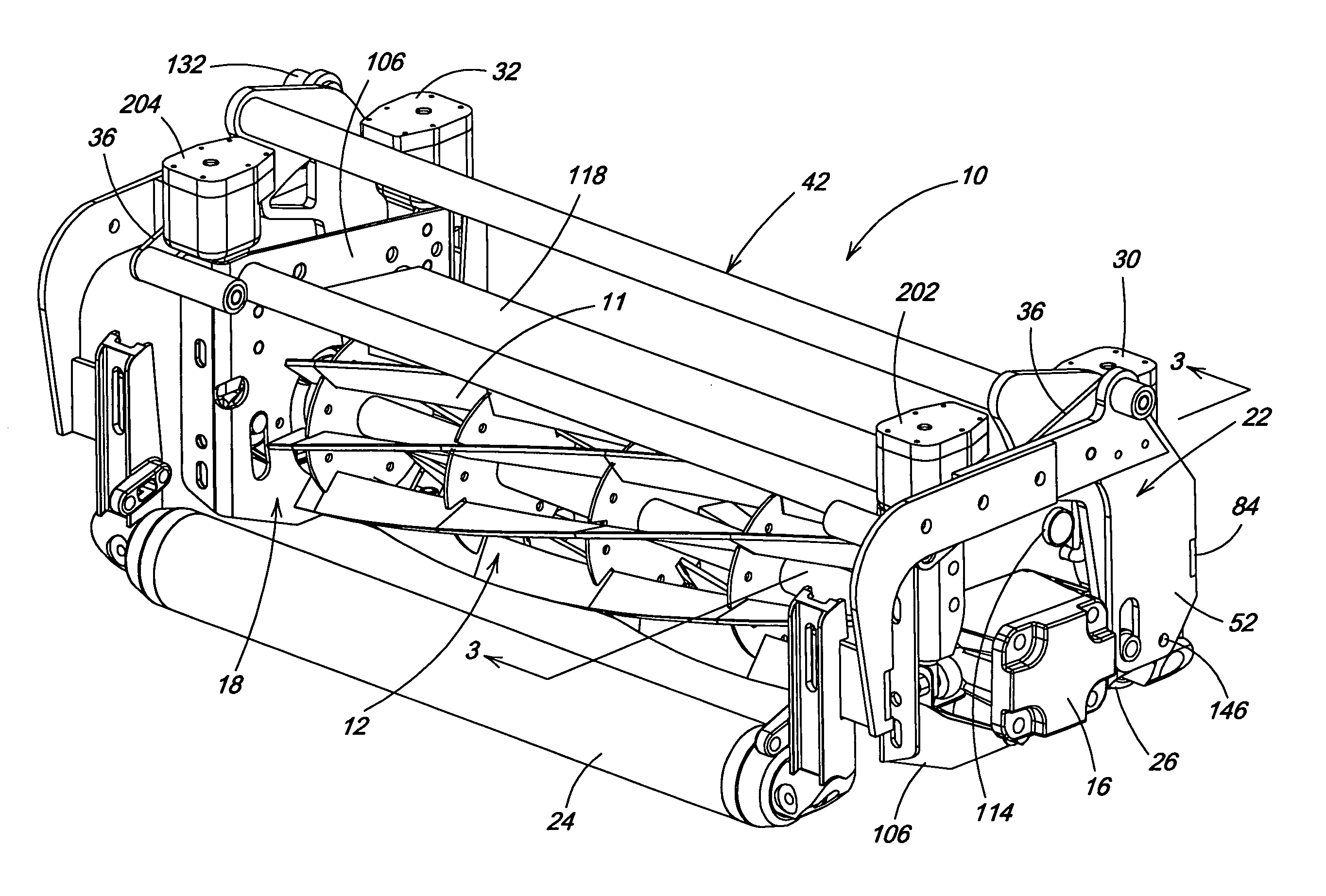 Height-of-cut adjustment system for reel mower