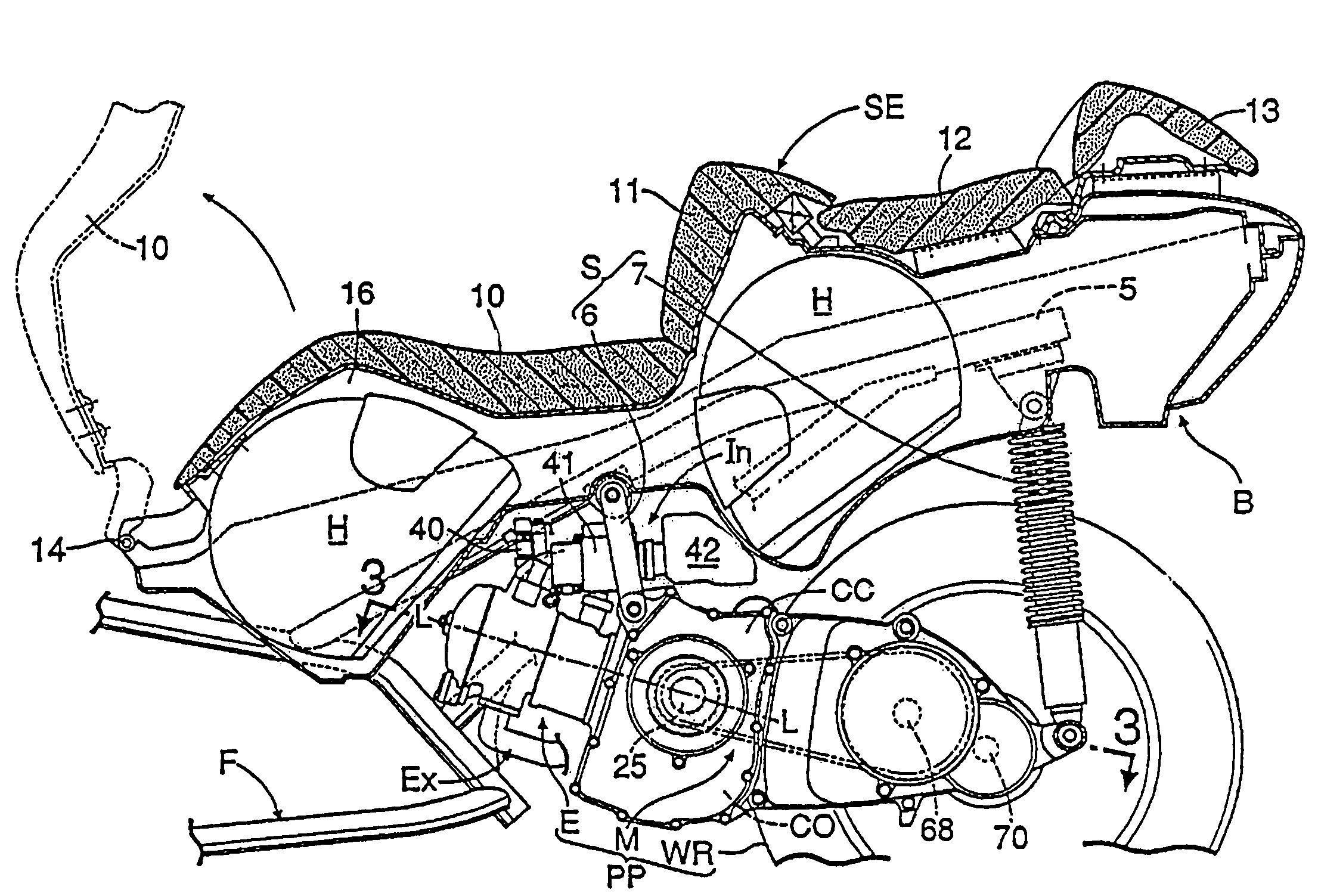 Engine configuration for a motorcycle