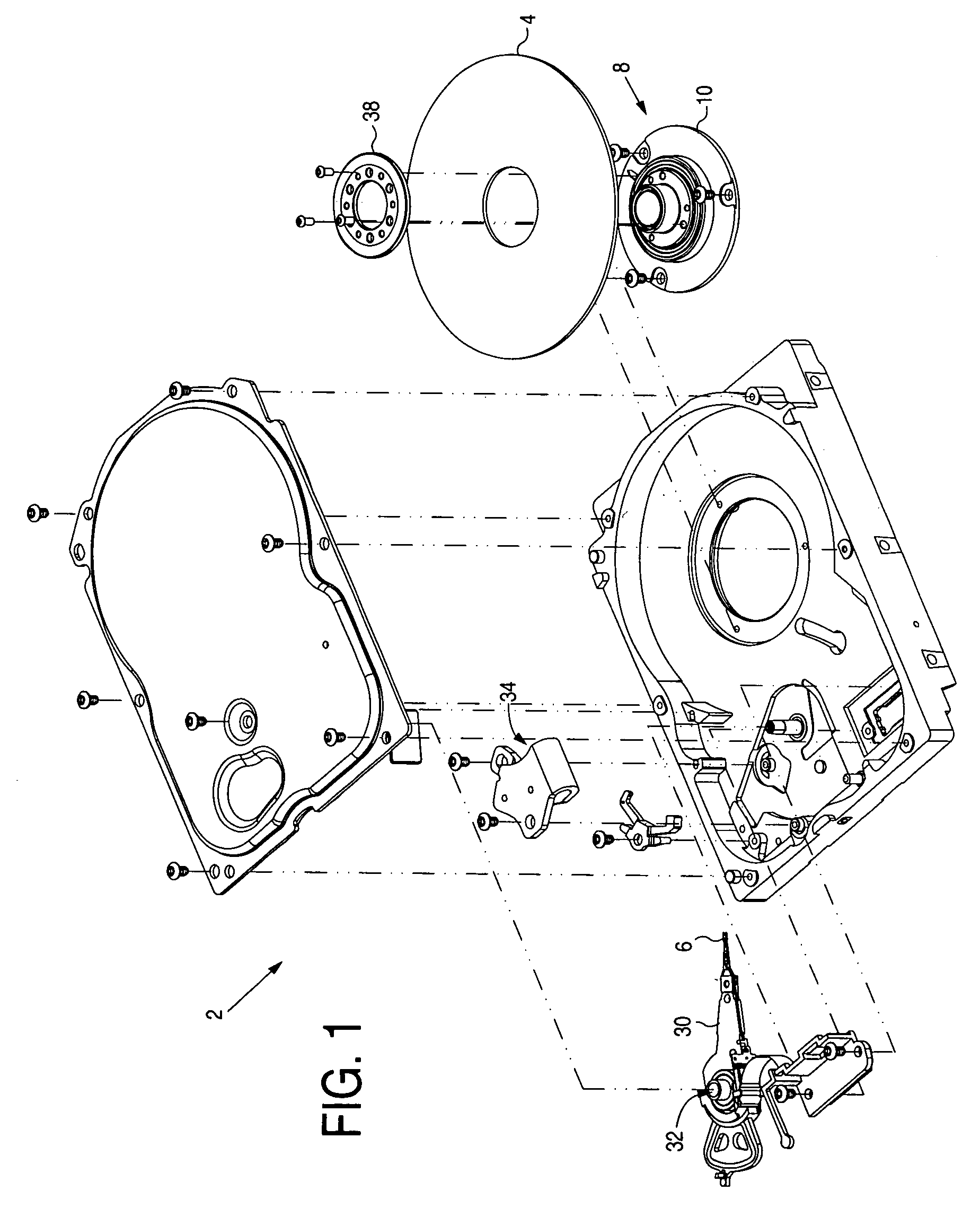 Disk drive comprising a spindle motor having a windings shield for reduced disk voltage coupling