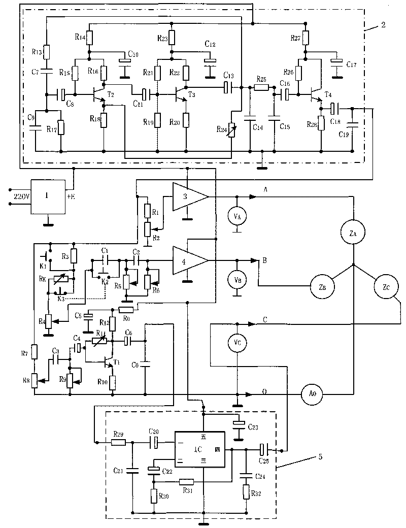 Three-phase circuit tester