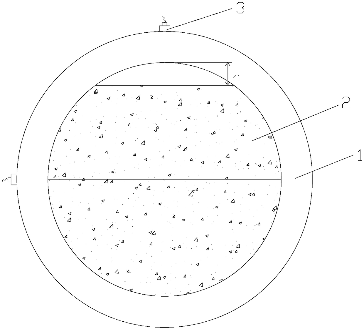 Measurement method for separation quantity of steel tube concrete