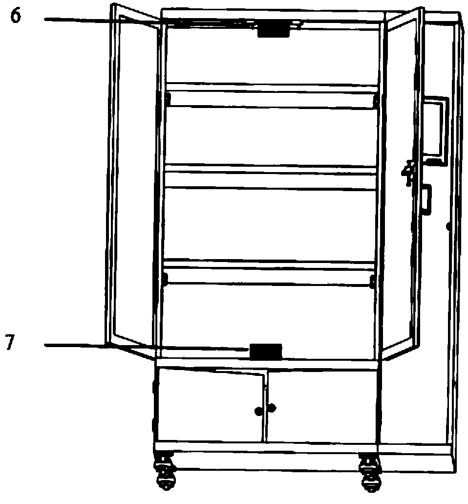 Induction type intelligent door closing method for chemical reagent storage cabinet and chemical reagent storage cabinet