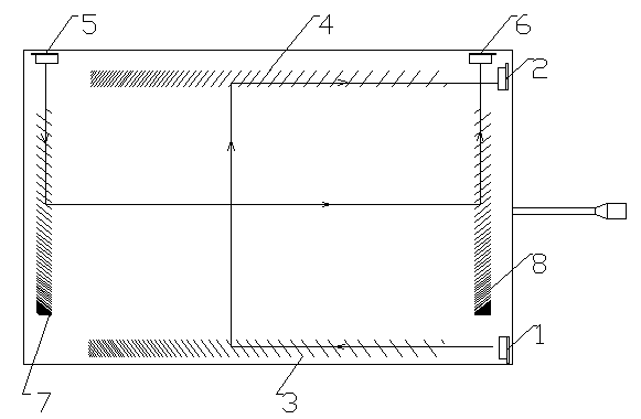 Surface acoustic wave touch screen with locating axes of different frequencies