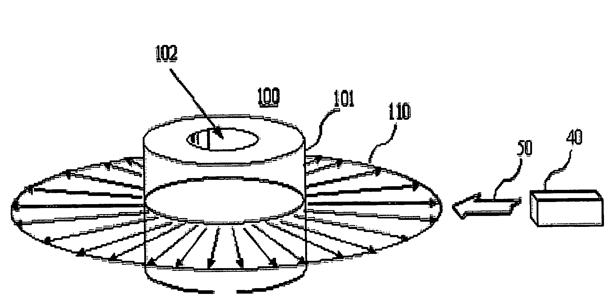 Device for generating plane beam/conical shape beam and security device using generated plane beam/cone beam