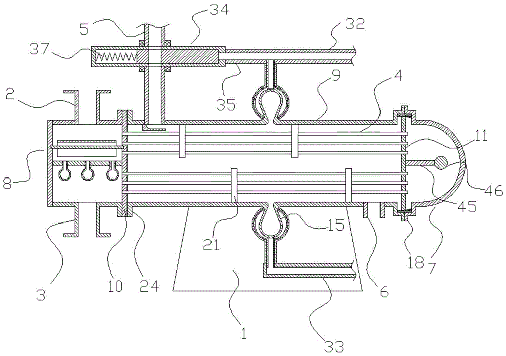 A shell-and-tube heat exchanger