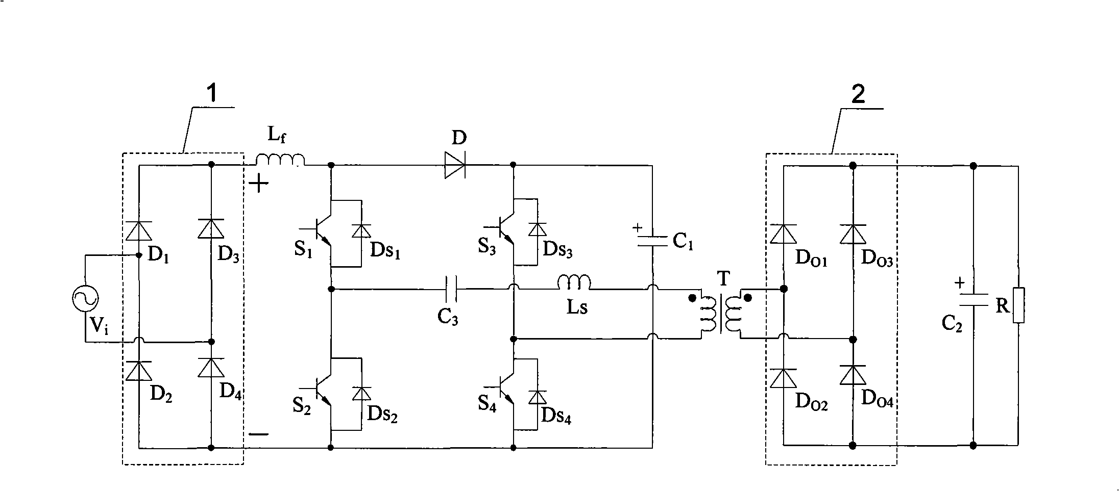 Passive clamping single-phase single-grade bridge type power factor correcting convertor and control method thereof