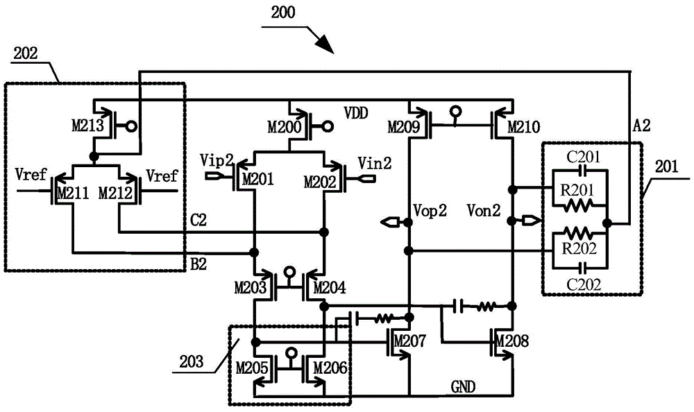 A continuous-time common-mode feedback circuit for a two-stage differential amplifier