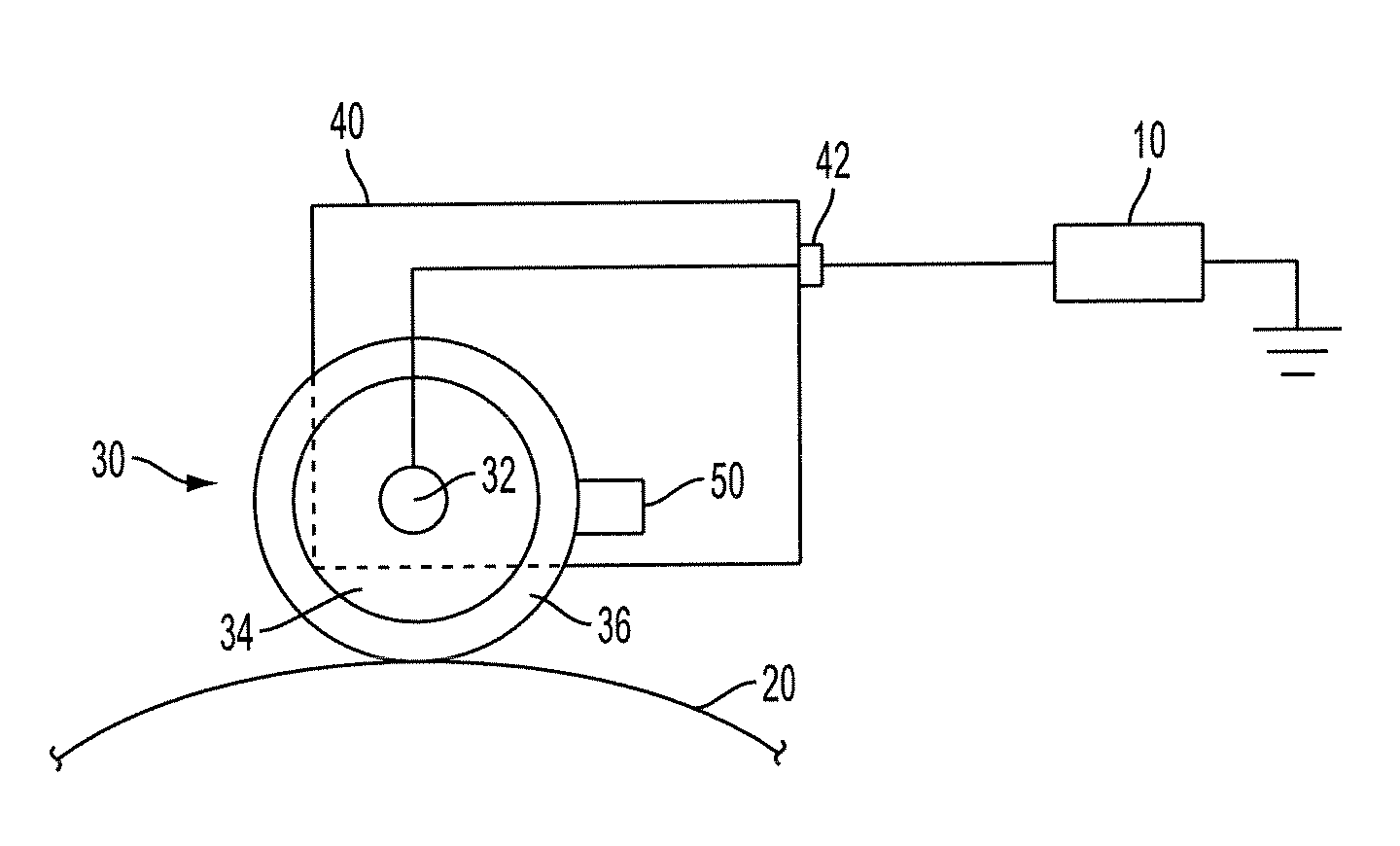 Bias charge roller comprising overcoat layer