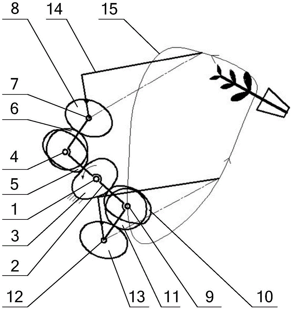 Free second-stage non-scalloped-eccentric non-scalloped pot seedling transplanting clamping seedling picking mechanism