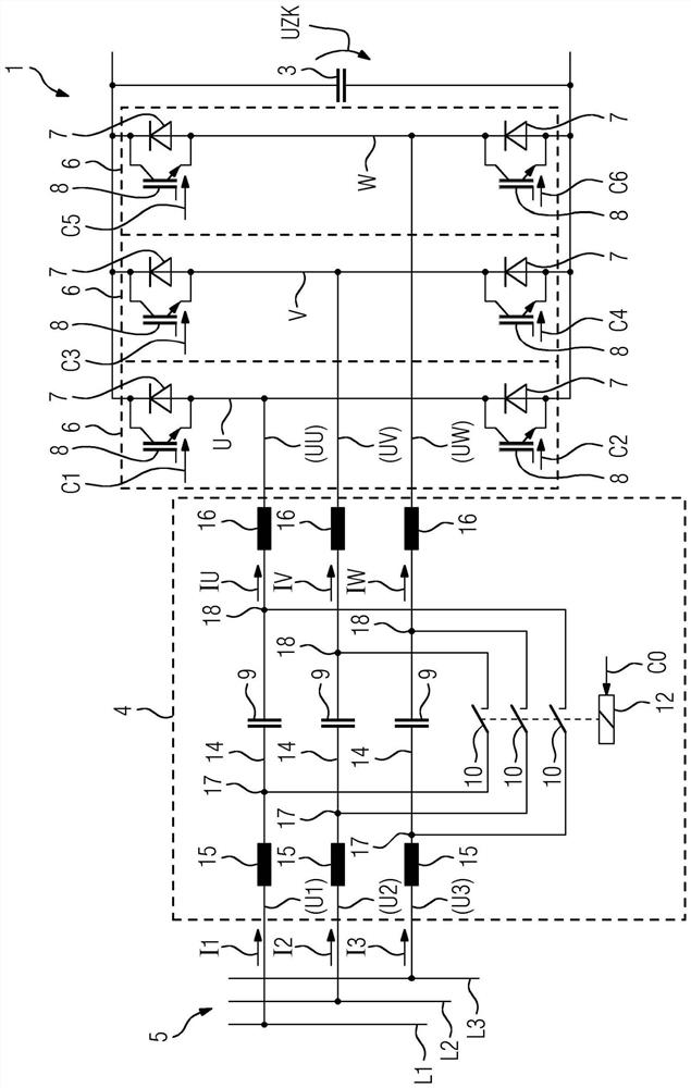 Frequency converter with simplified pre-charging circuit