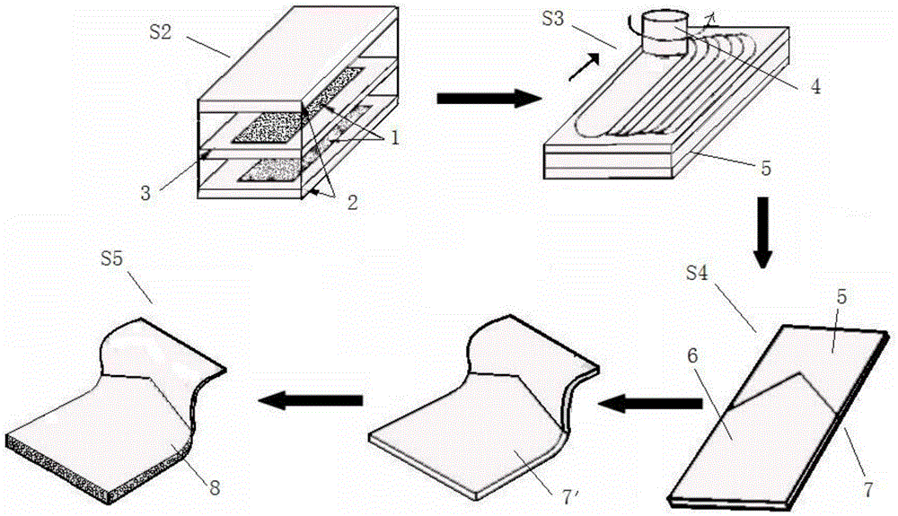 Tailor-welding molding method for foamed aluminum sandwiched components
