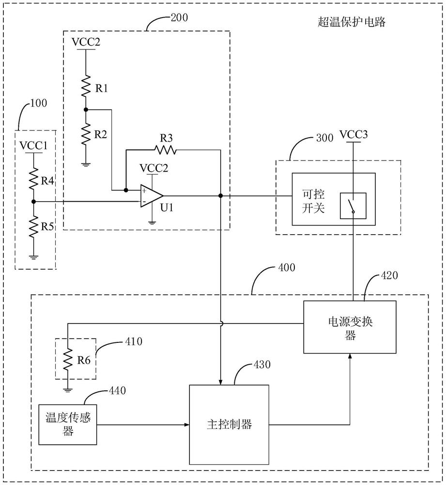 Over-temperature protection circuit and on-site rapid inspection instrument