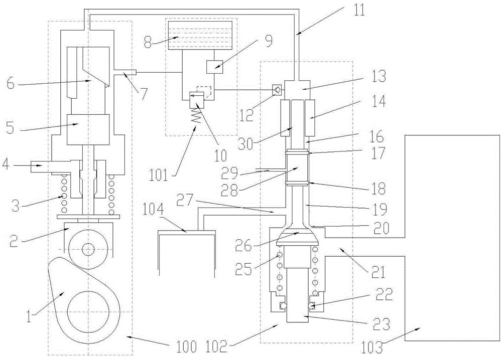 Compressed air engine hydraulically controlled high pressure intake system