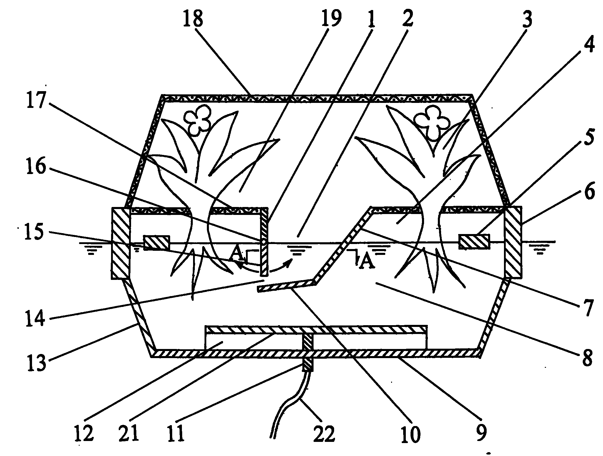 Mosquito dispeller for sunken flowerbed