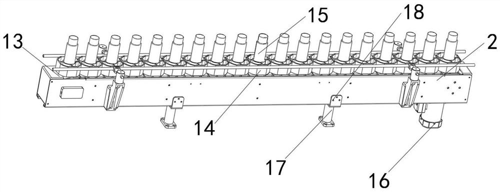 An infusion and capping device used in a genetic engineering preparation processing production line