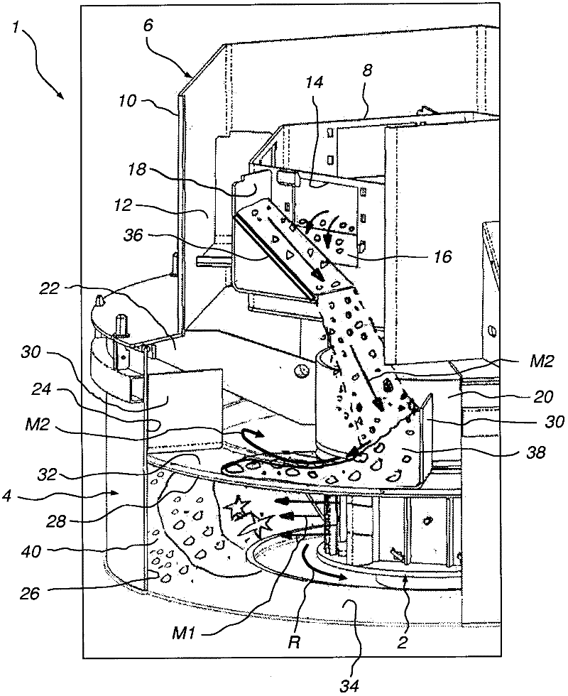 A material feeding device for a VSI-crusher, and a method of crushing material.
