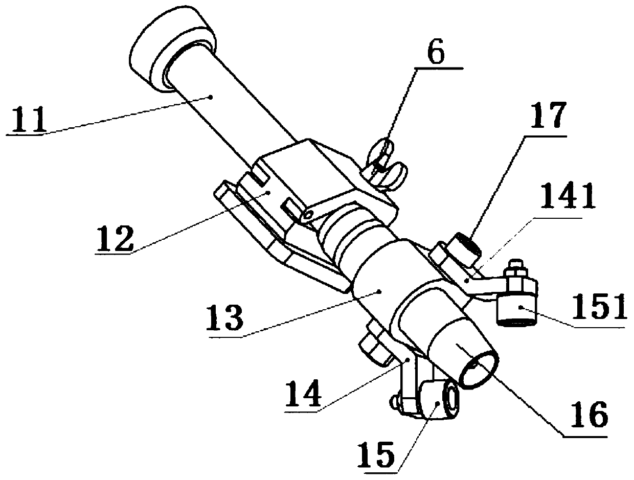 A mig welding torch self-adaptive adjustment device for fillet welds of stiffener structures