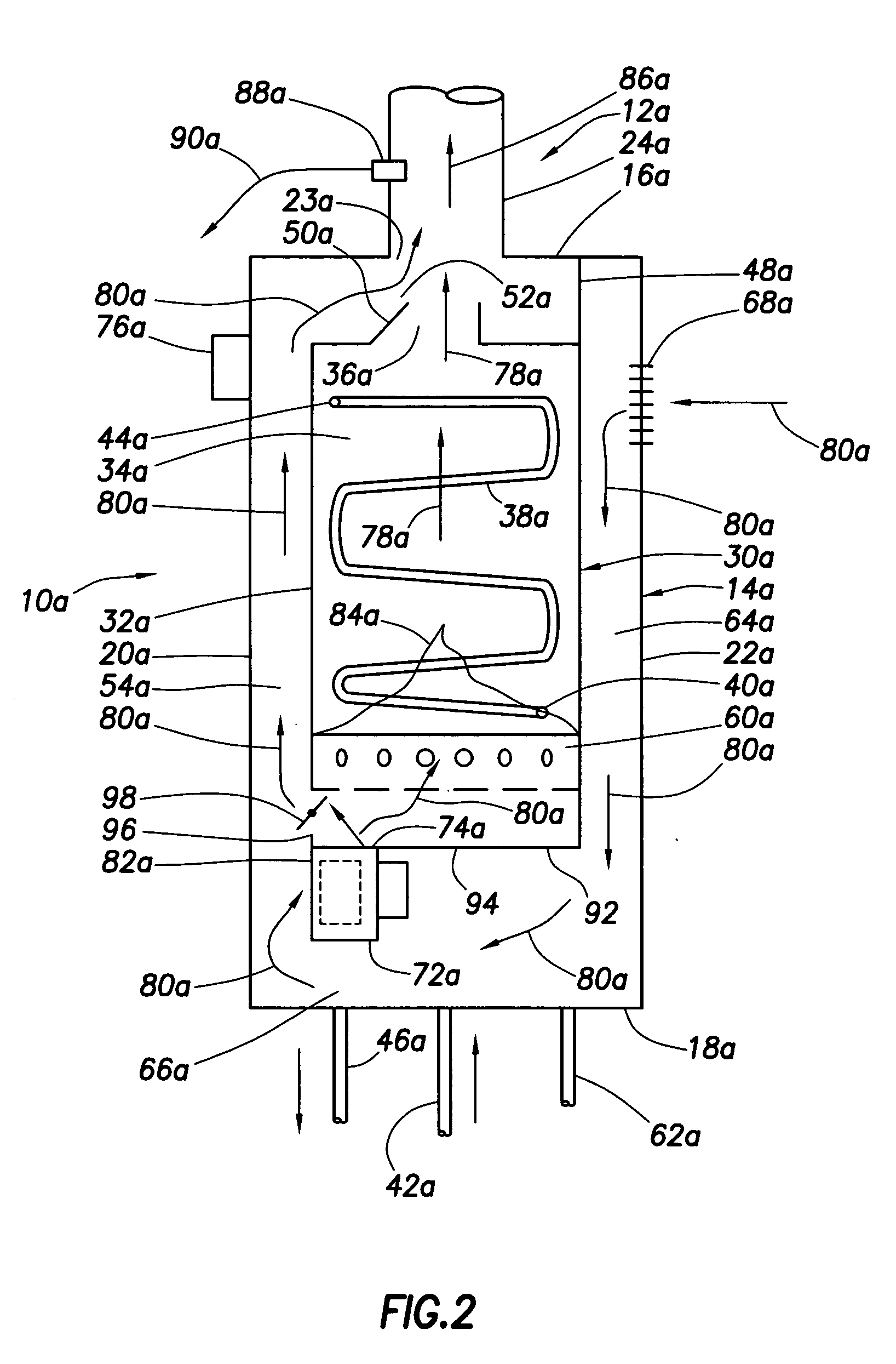 Instantaneous fuel-fired water heater with low temperature plastic vent structure