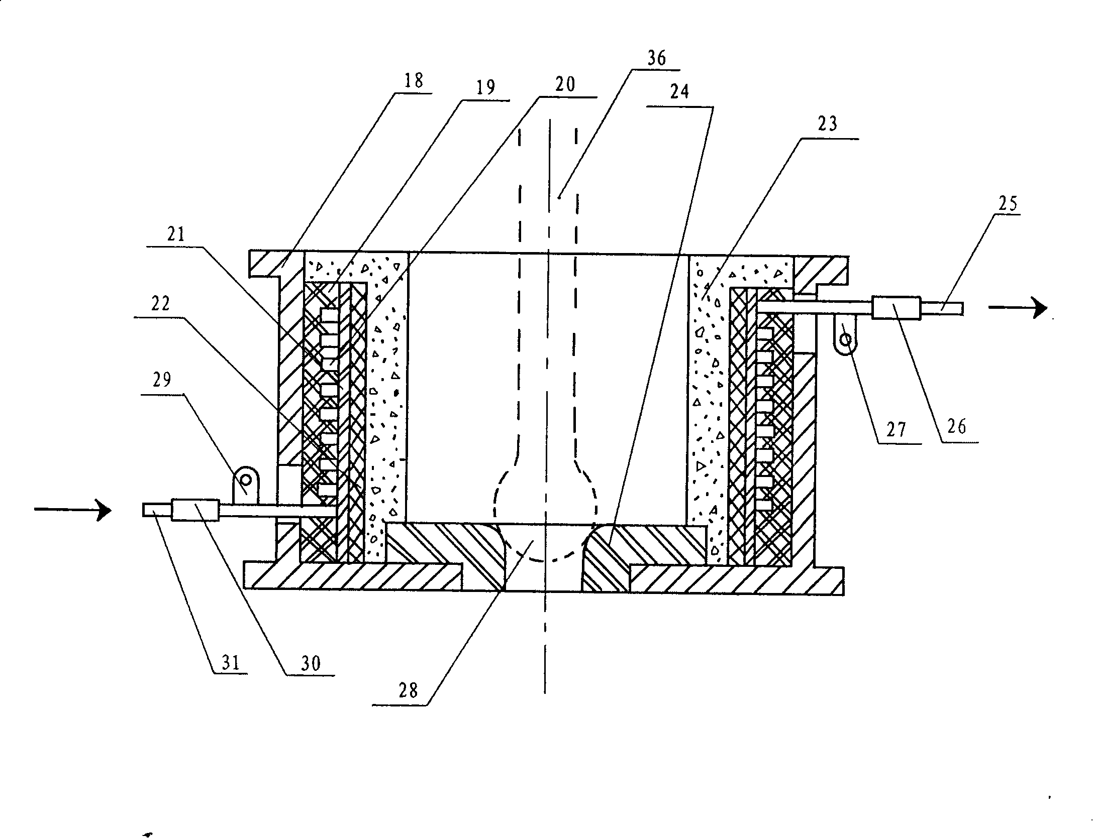 Low temperature continuous casting heat patching method and its automatic heat patching device