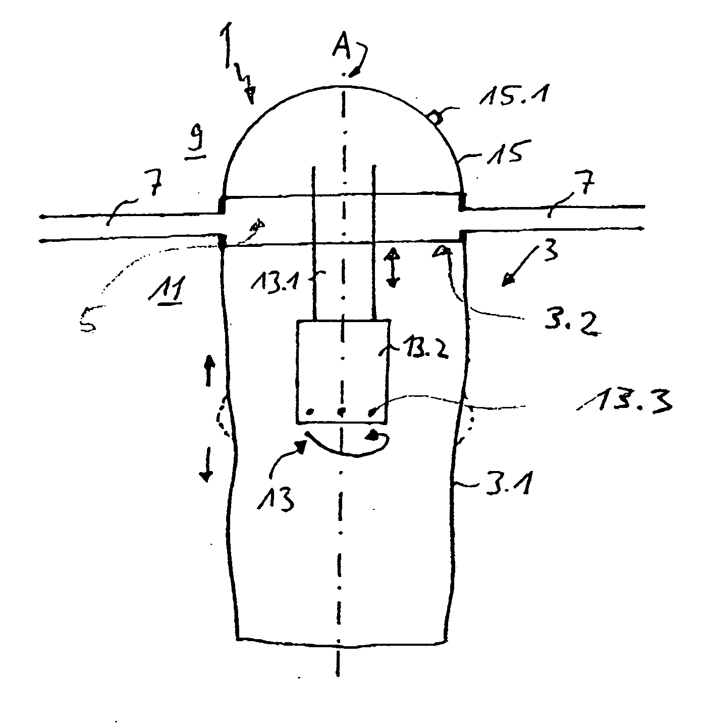 Filtration device with a filter bag and a cleaning device for a filter bag