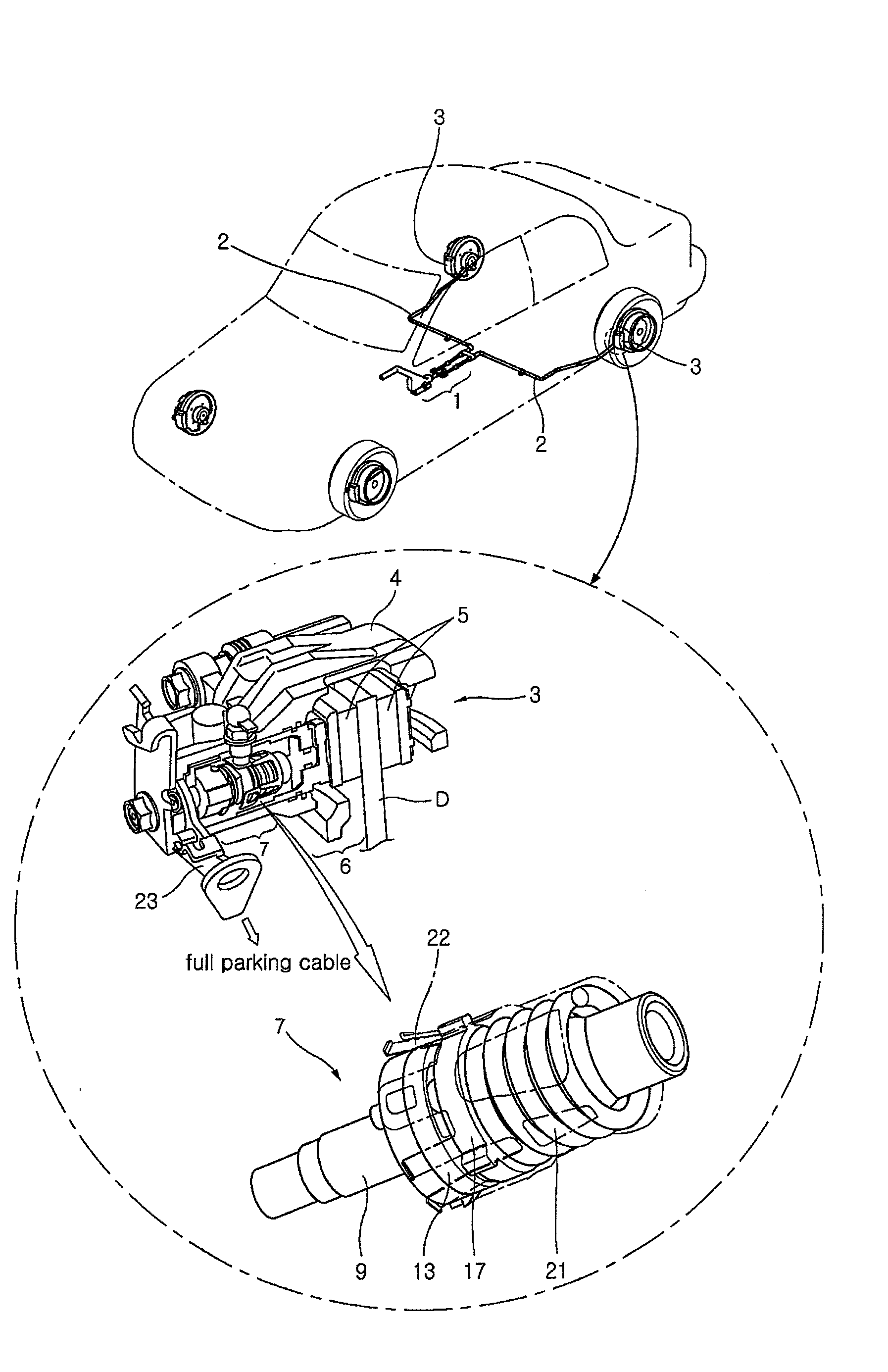 Ball-in-ramp brake caliper type parking brake for vehicle