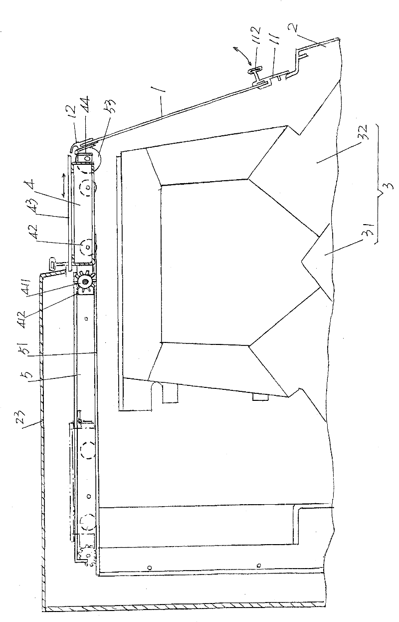 Protective door structure of knitting mechanism of computer flat knitting machine