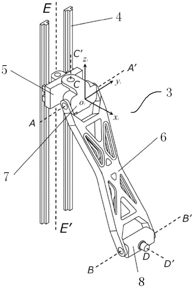 A parallel mechanism with two rotational and one translational degrees of freedom in space