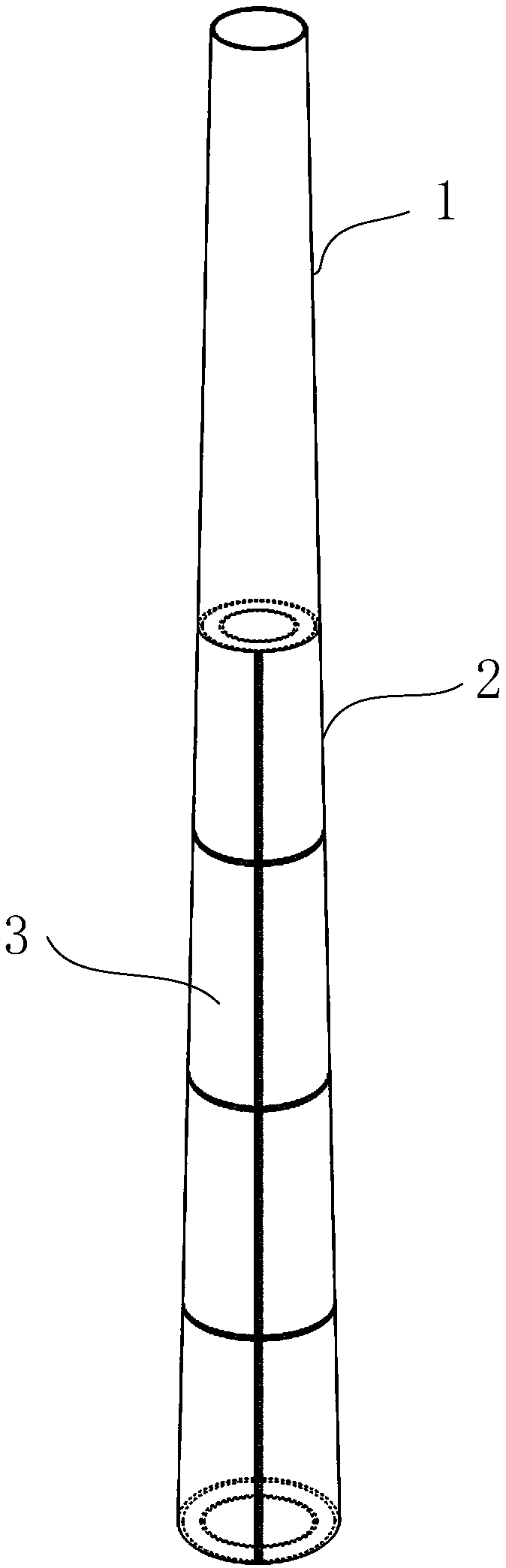Wind power mixing tower barrel based on edge stiffening combined shell
