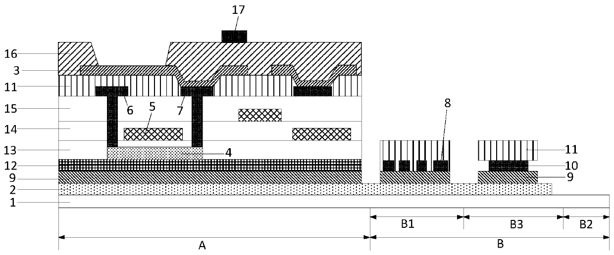 Stretchable display substrate and display device