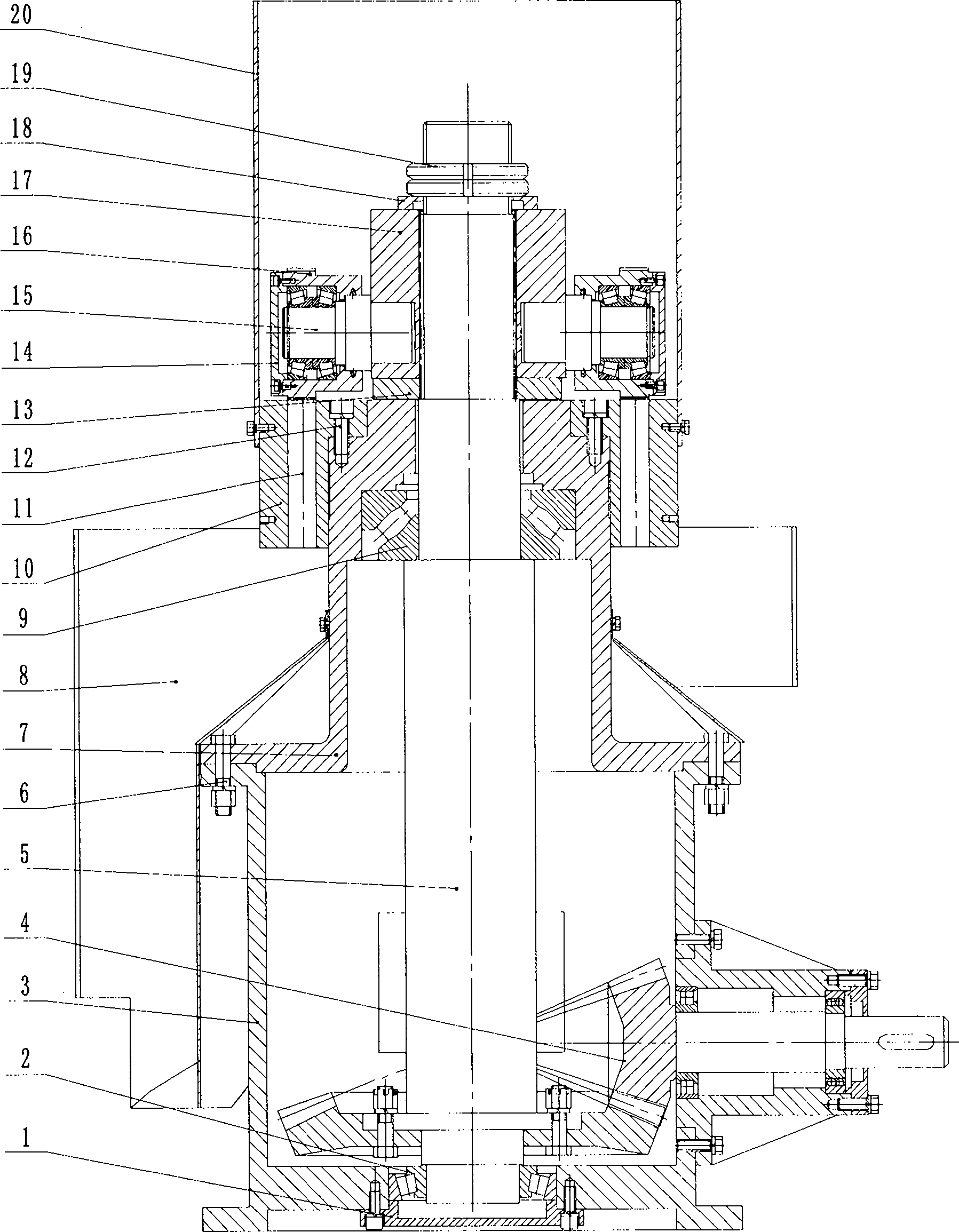 Straw briquetting mechanism with vertical shaft, flat die and straight roller