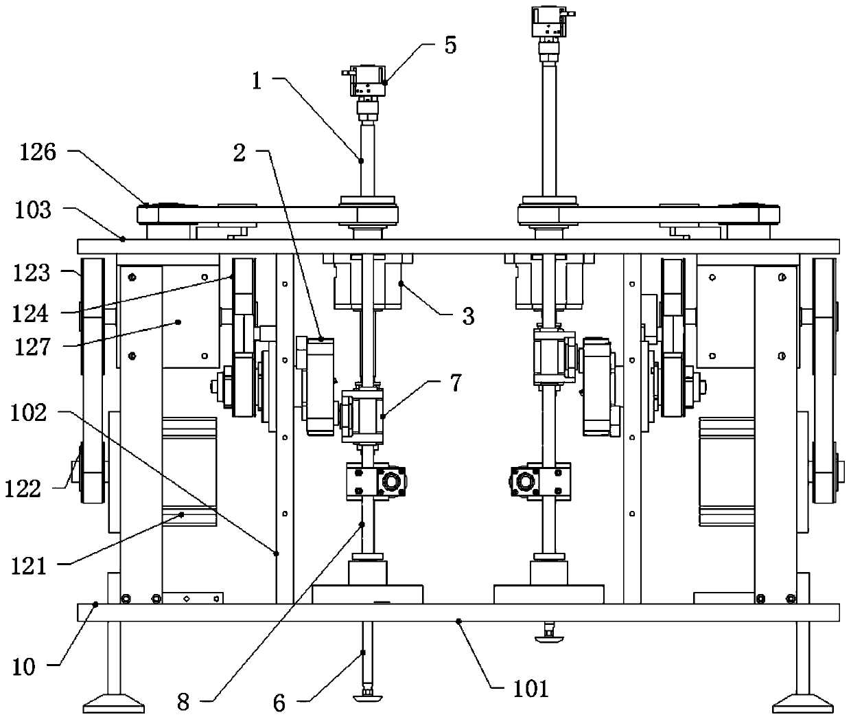 Vibration reduction mechanism of stator winding machine