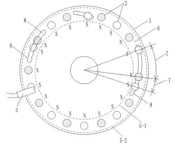 Power assisting bicycle with adjustable magnet block position sensor on flywheel