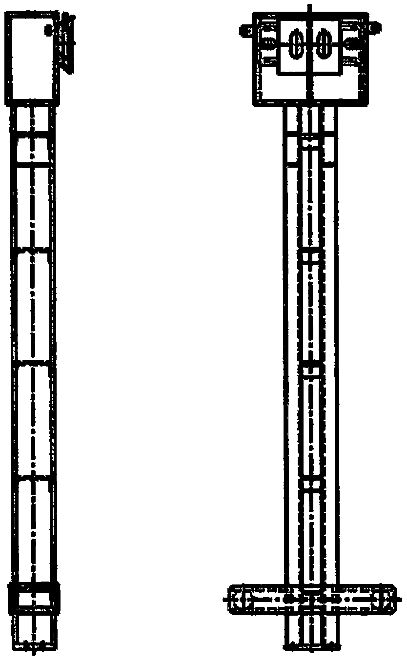 Longitudinally pre-buried and fixed auxiliary support structure for climbing mold rack body