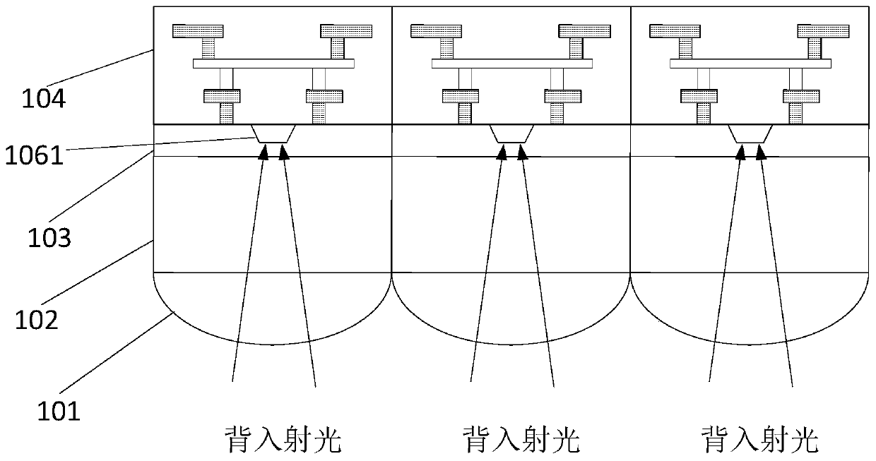 Detection device, pixel unit and array for collecting and processing laser signals