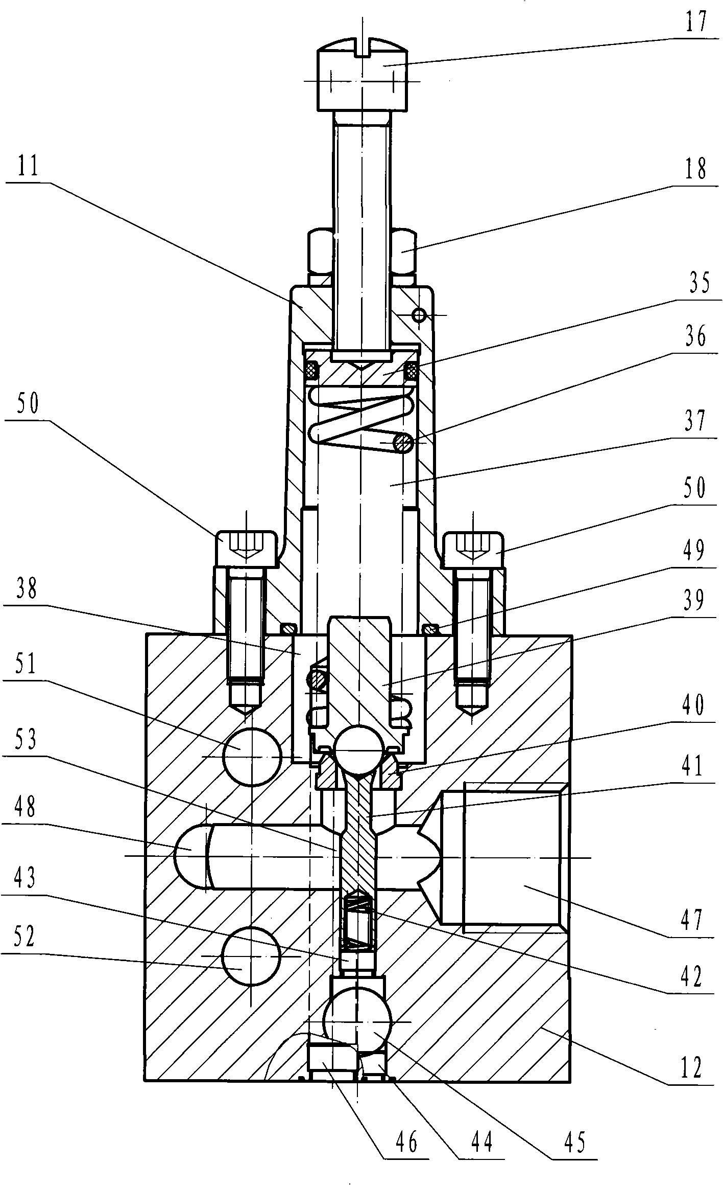 Multi-way reversing valve of hydraulic device