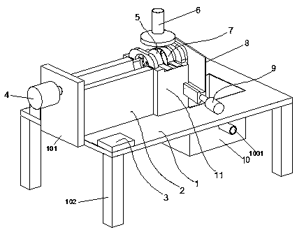 Semi-automatic peeling and slicing device for luffa acutangula roxb