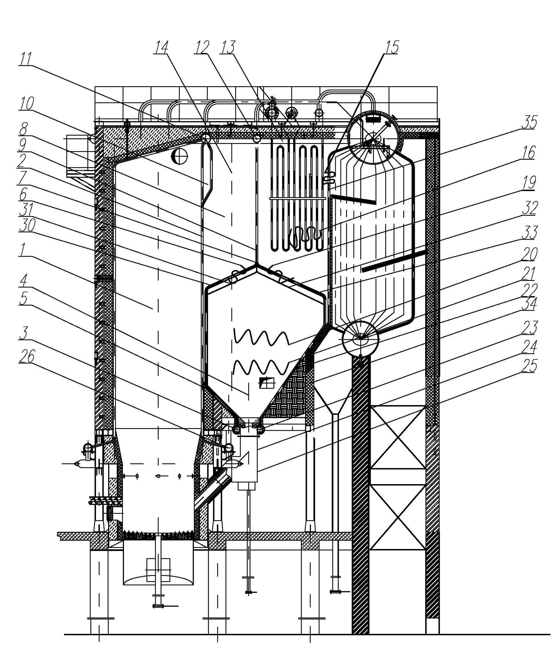 Gas-solid separator of recirculating fluidized bed boiler and boiler comprising same