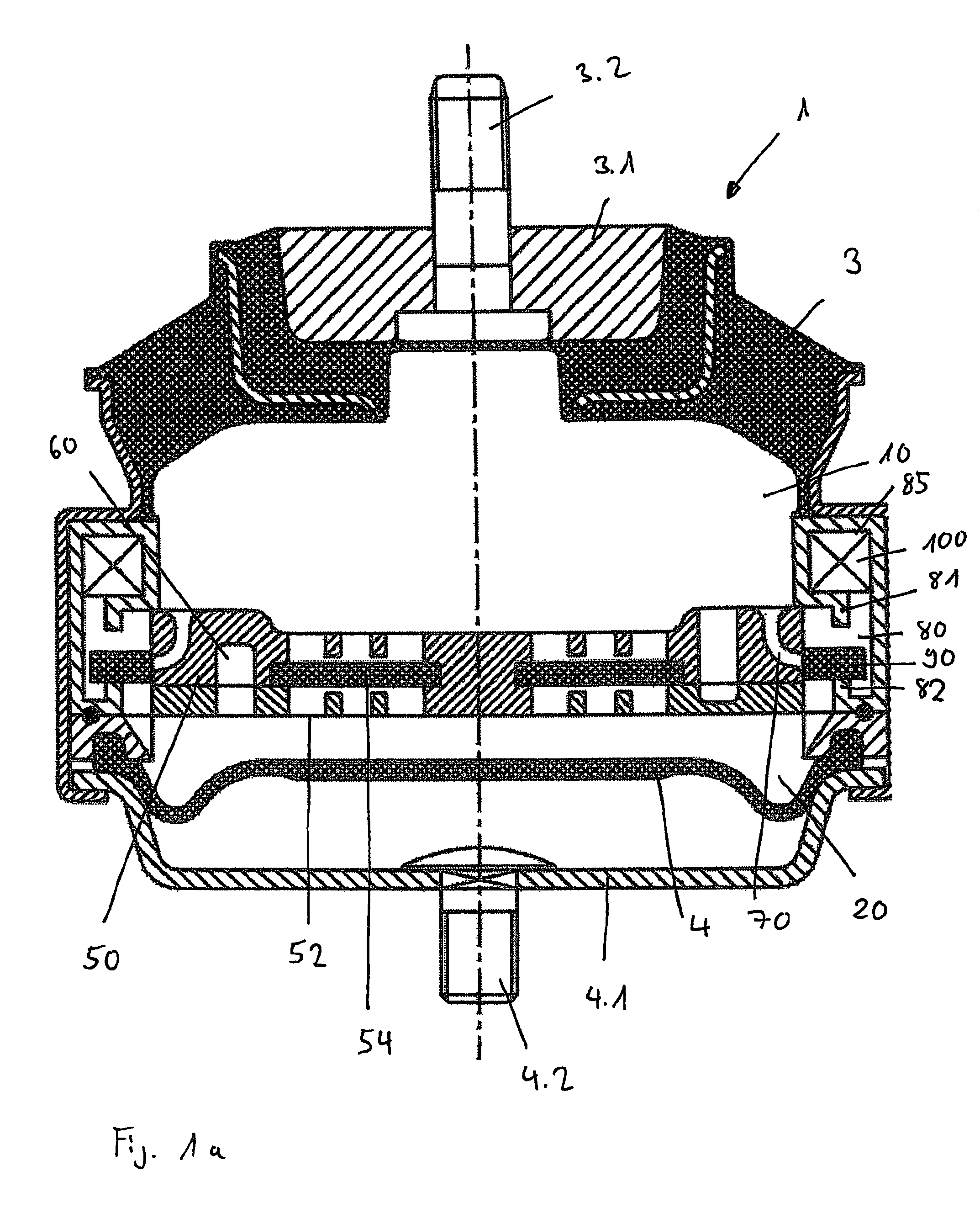 Switchable assembly bearing with hydraulic damping