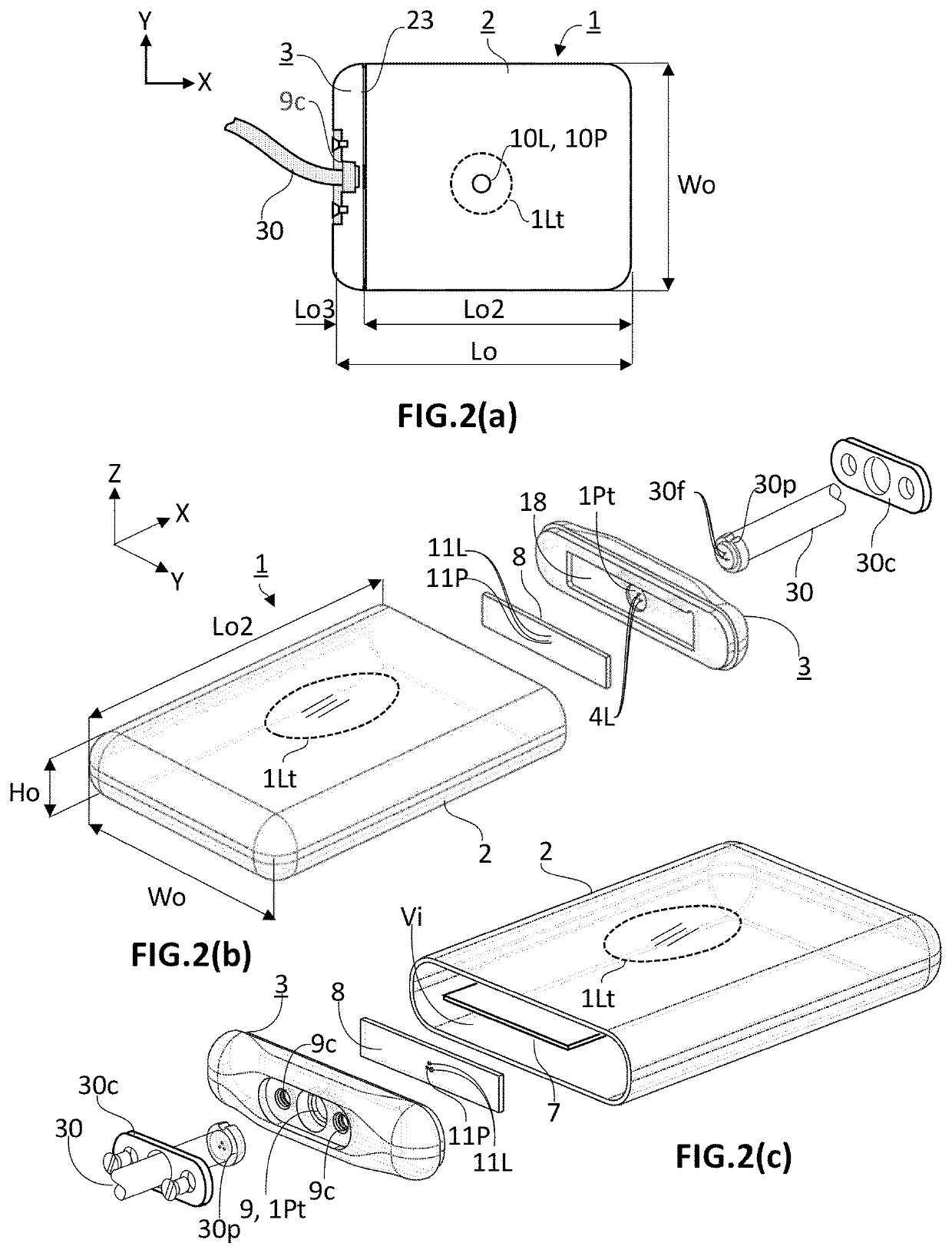 Active implantable medical device having transparent encapsulation